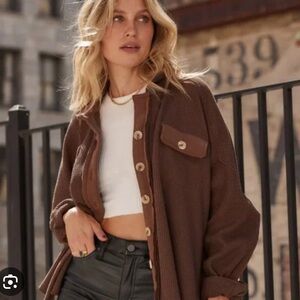 12th tribe brown shirt jacket